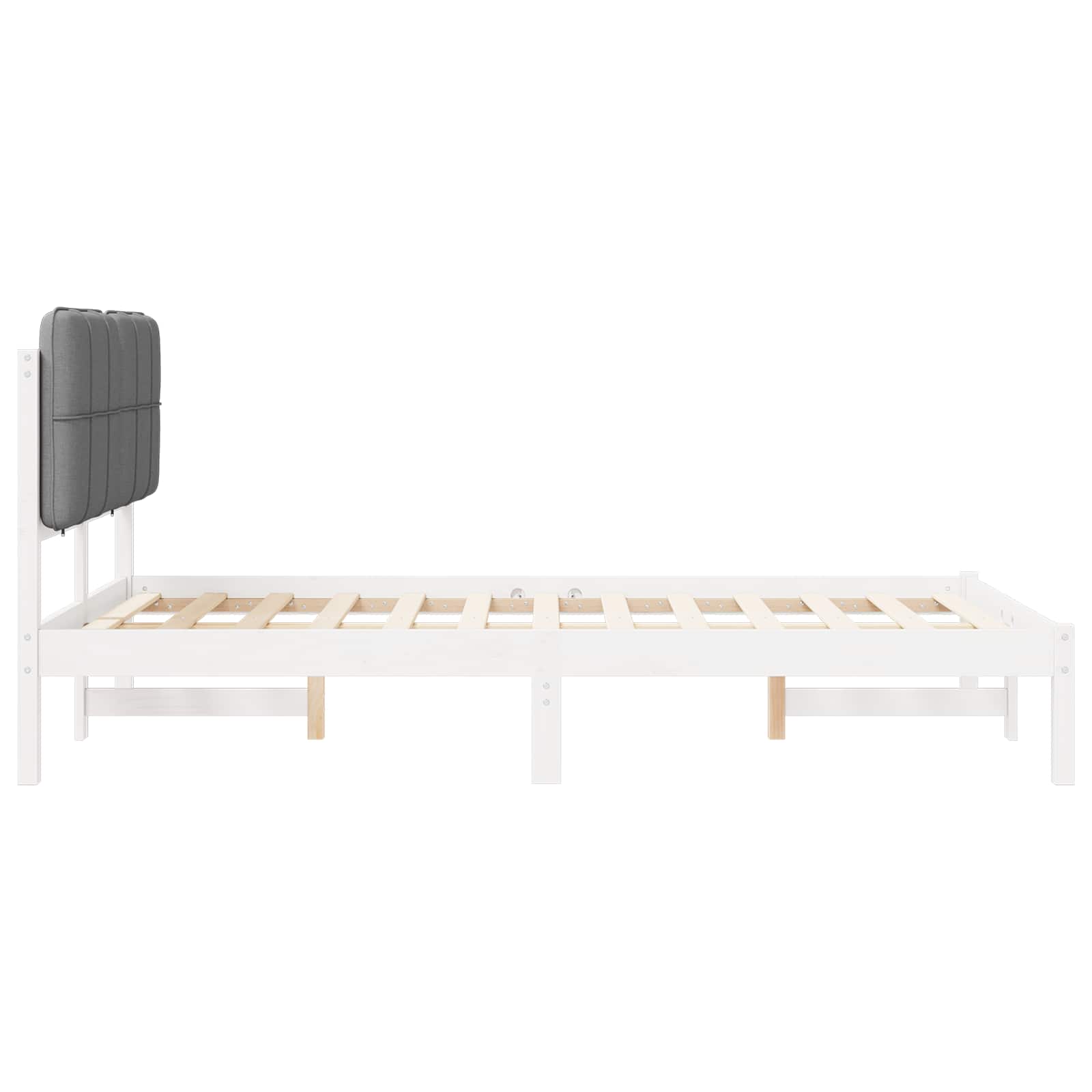 Bettgestell mit gepolstertem Kopfteil Hellgrau 200 x 200 cm