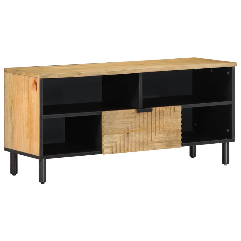 TV-Schränk mit Regal Braun 100 x 33 x 46 cm Massivholz Mango