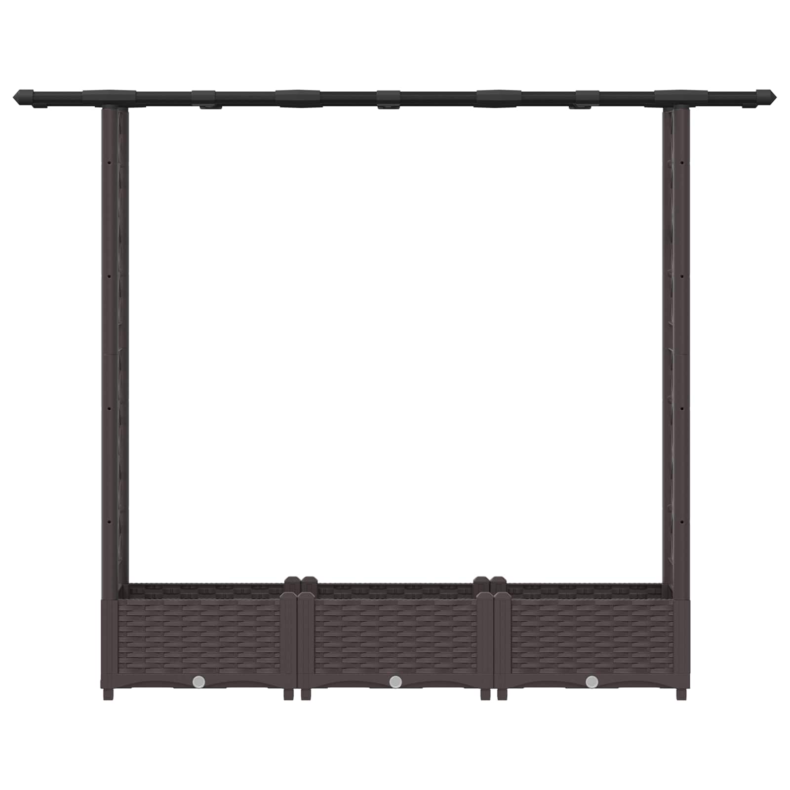 Hochbeet mit Rankgitter und Dach Braun 124 x 40 x 123 cm PP