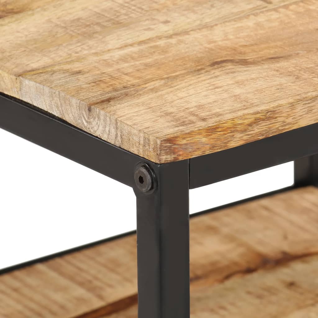 Couchtisch 45x45x35 cm Raues Massivholz Mango