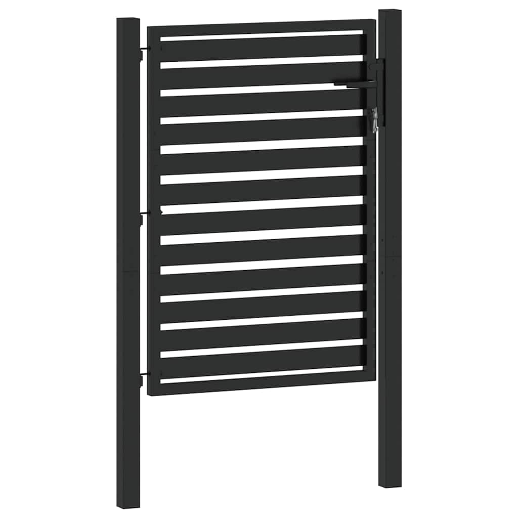 Gartentor Abschließbar Schwarz 100x100 cm Aluminium
