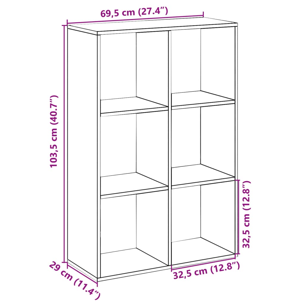 Bücherregal Weiß 137,5x29x137,5 cm Holzwerkstoff