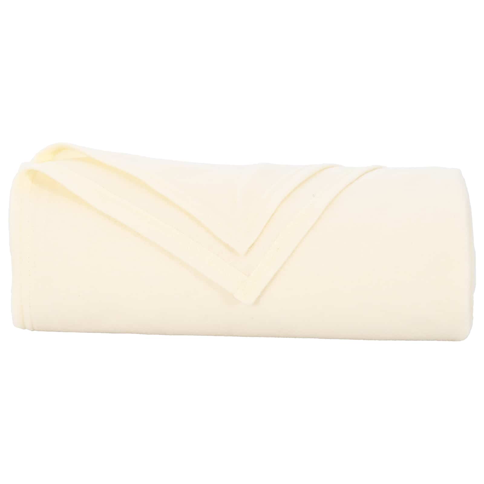Überwurfdecke Beige 170 x 130 cm Fleece
