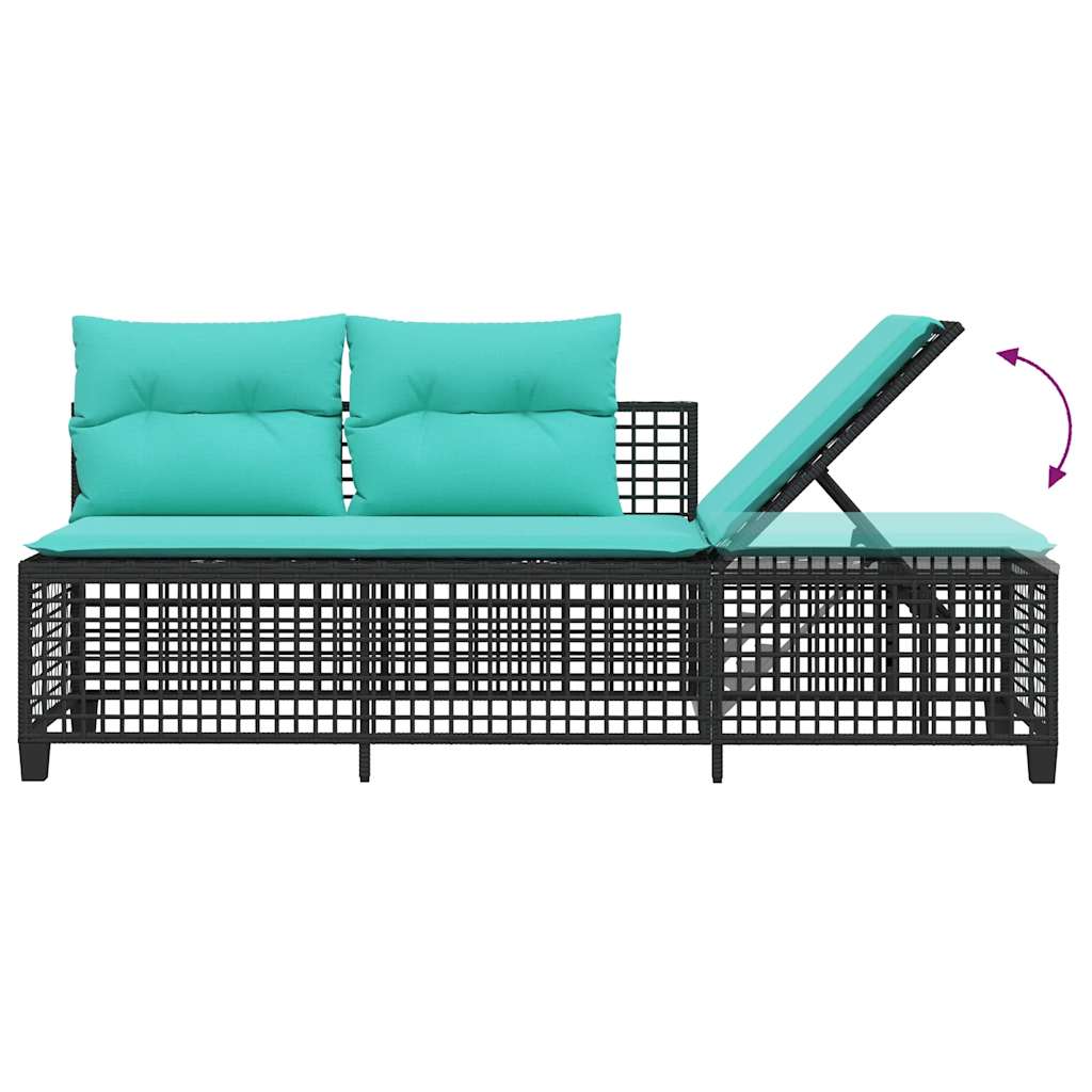 3-teiliges Ecksofa-Set für den Garten mit Kissen, grau, Polyrattan
