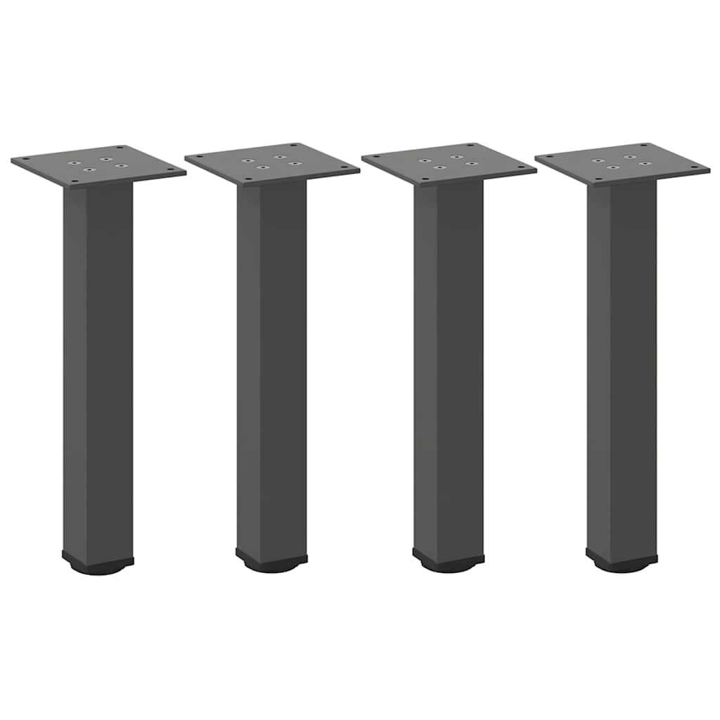 Bartischbeine 4 Stk. Schwarz 100-102 cm Stahl