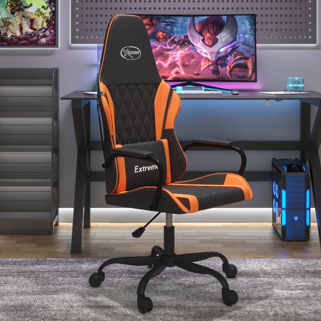 Gaming-Stuhl mit Massagefunktion Schwarz und Blau Kunstleder