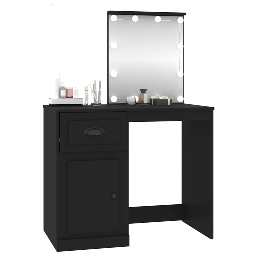 Schminktisch mit Spiegel Weiß 90x50x132,5 cm Holzwerkstoff