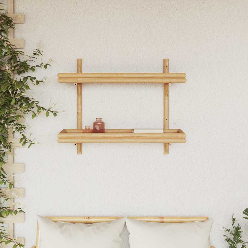 Wandregal mit Regal Wandmontiert Braun 39 x 26 x 60 cm Bambus