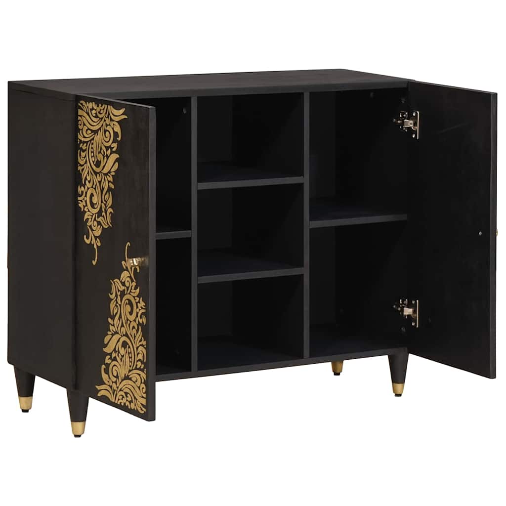 Sideboard mit Regal Braun 90 x 33 x 75 cm Massivholz Mango