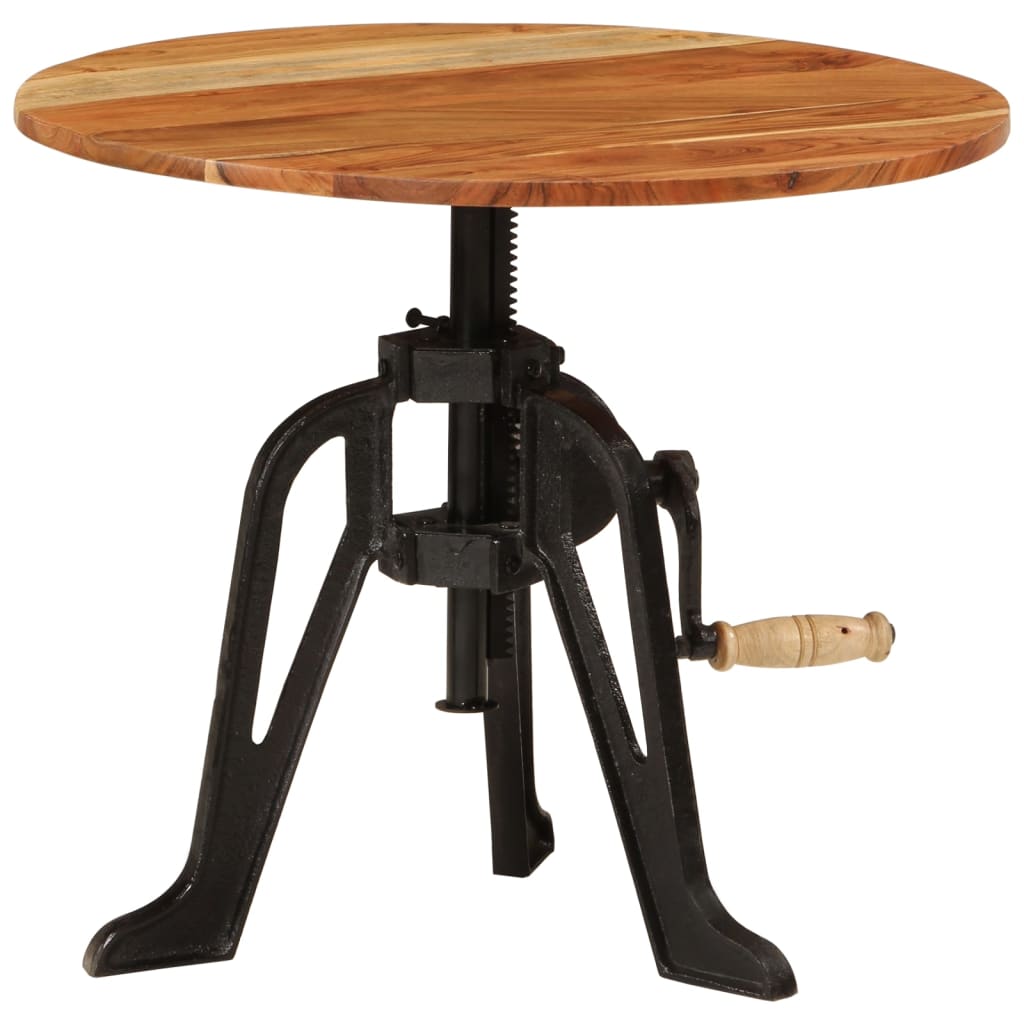 Beistelltisch 60×(46-63) cm Massivholz Mango und Gusseisen