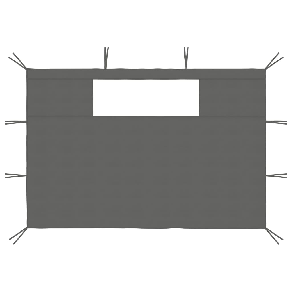 Pavillon-Seitenwände mit Fenstern 2 Stk. Creme