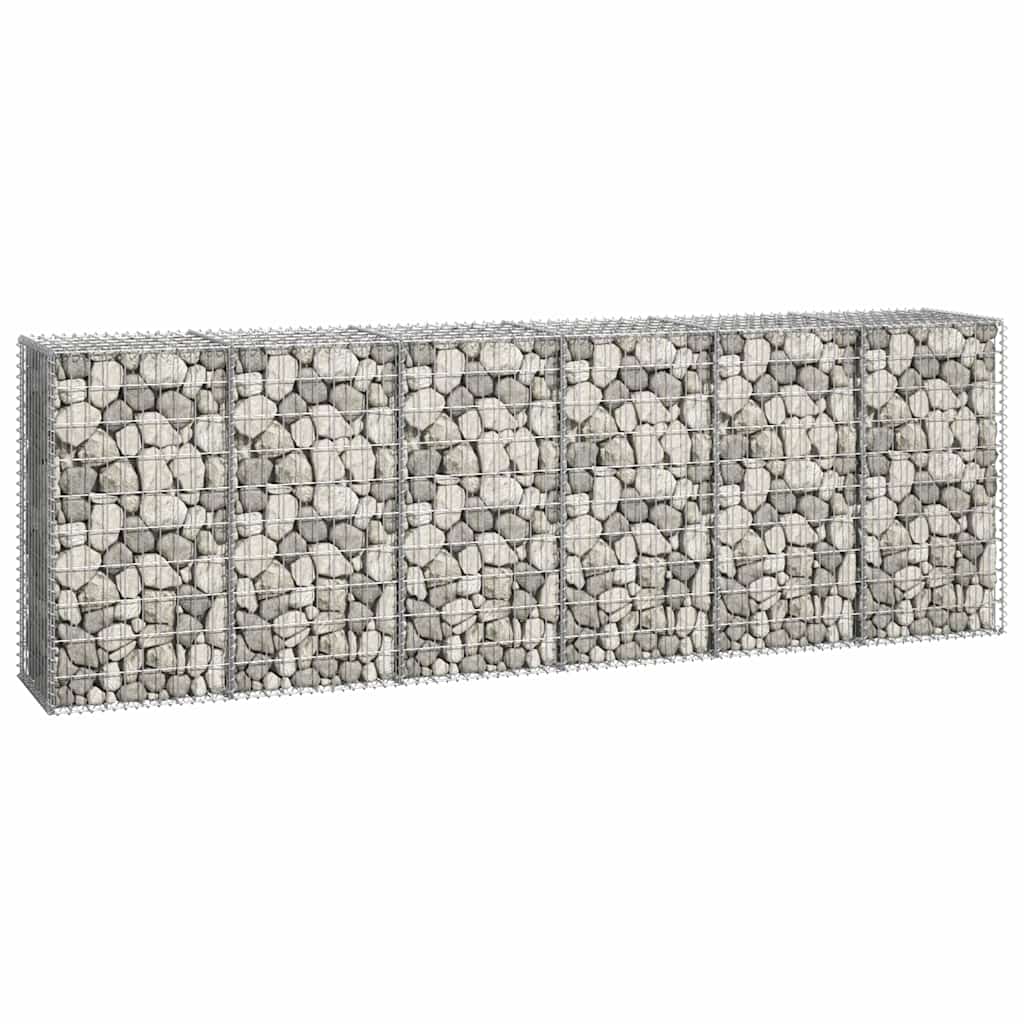 Gabionenwand mit Abdeckung Verzinkter Stahl 20×20×100 cm