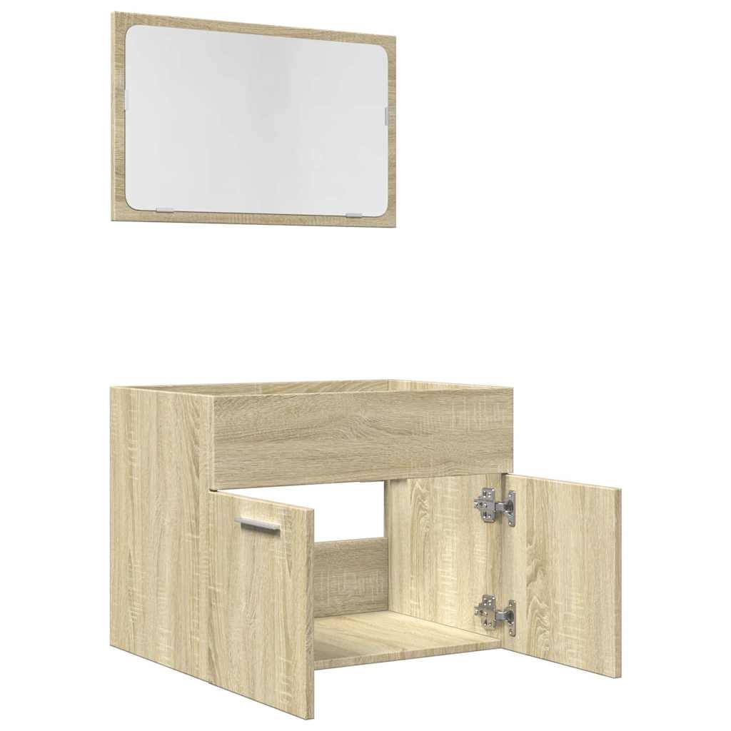 2-tlg. Badmöbel-Set Weiß Holzwerkstoff
