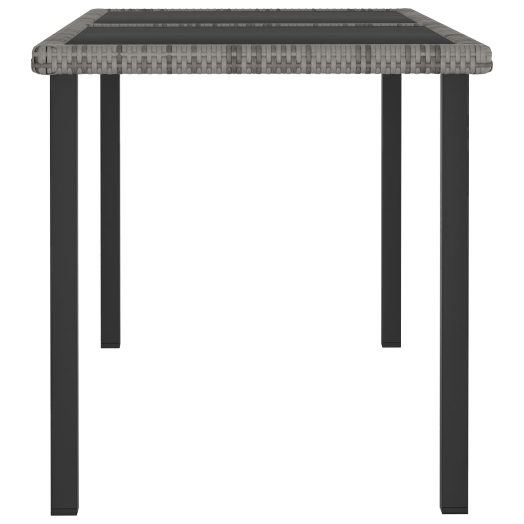 Garten-Esstisch Schwarz 140x70x73 cm Poly Rattan