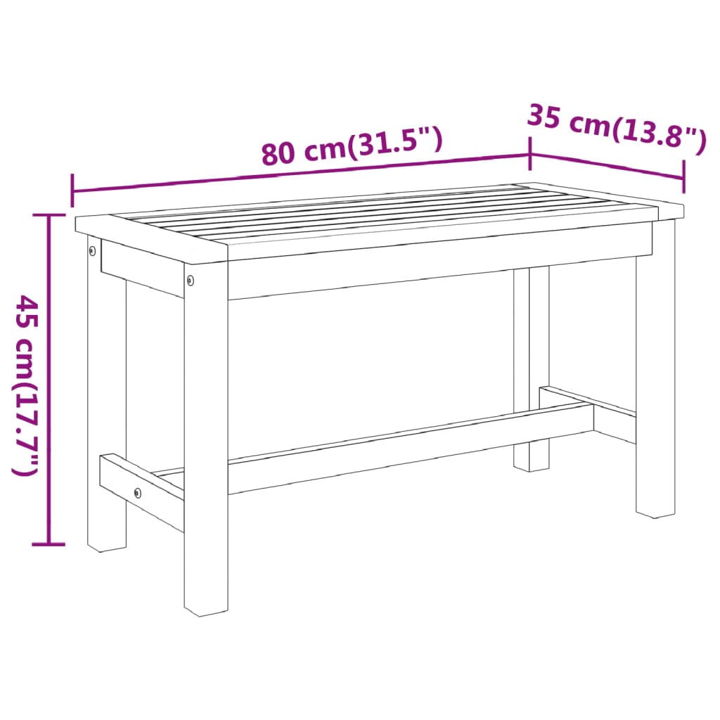 Gartenbank 110x35x45 cm Massivholz Akazie