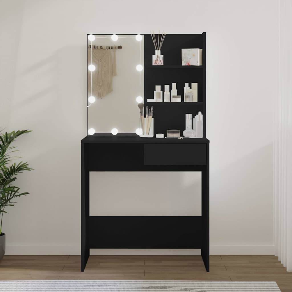 Schminktisch mit LED Weiß 74,5x40x141 cm