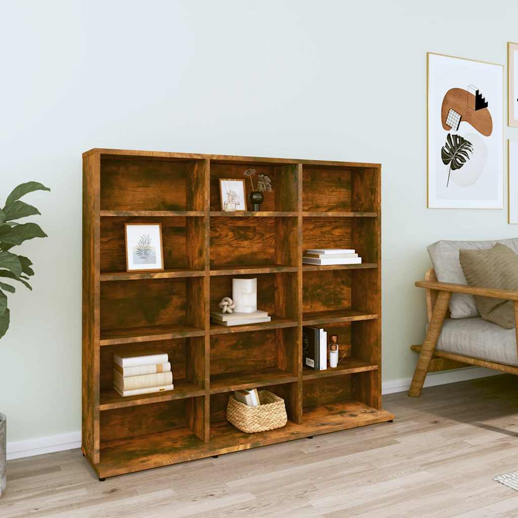 CD Regal Schwarz Eichen-Optik 101 x 23 x 177,5 cm Holzwerkstoff