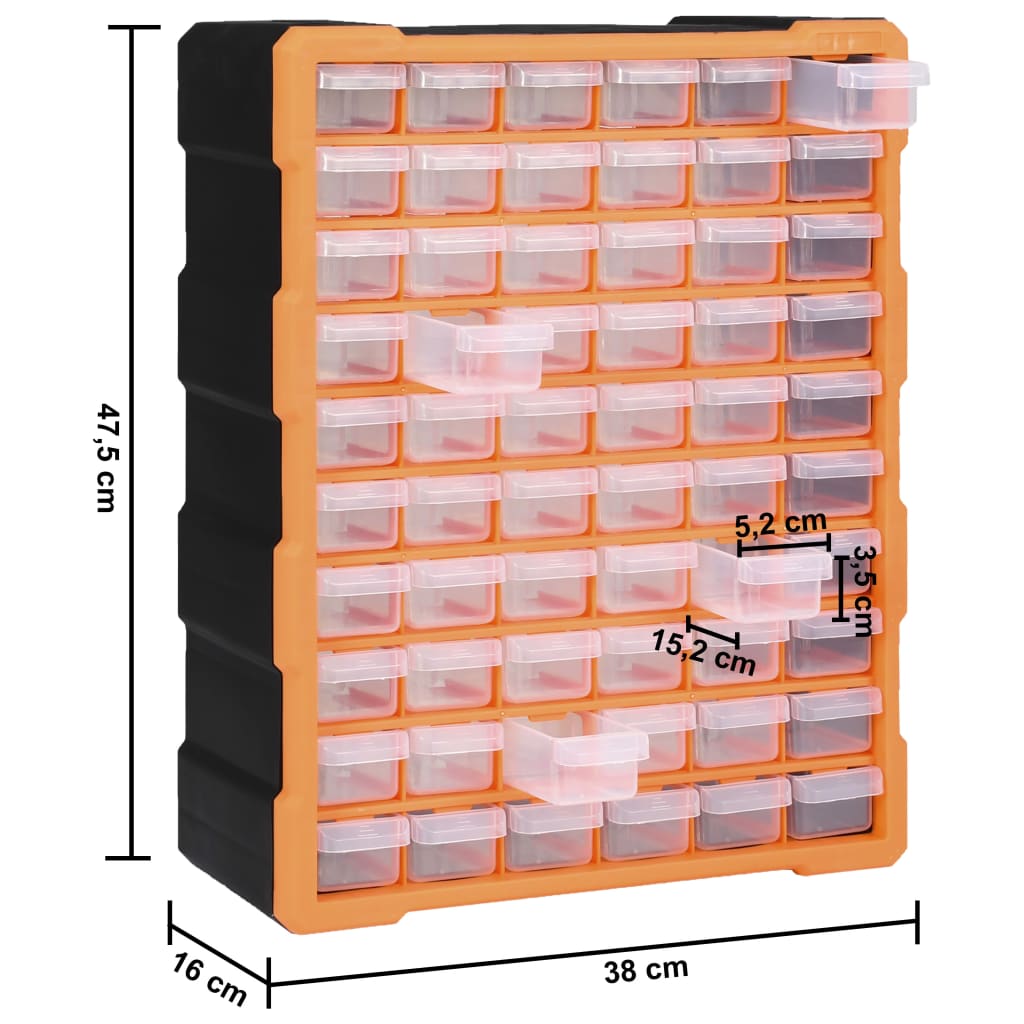 Multi-Schubladen-Organizer mit 64 Schubladen 52x16x37,5 cm