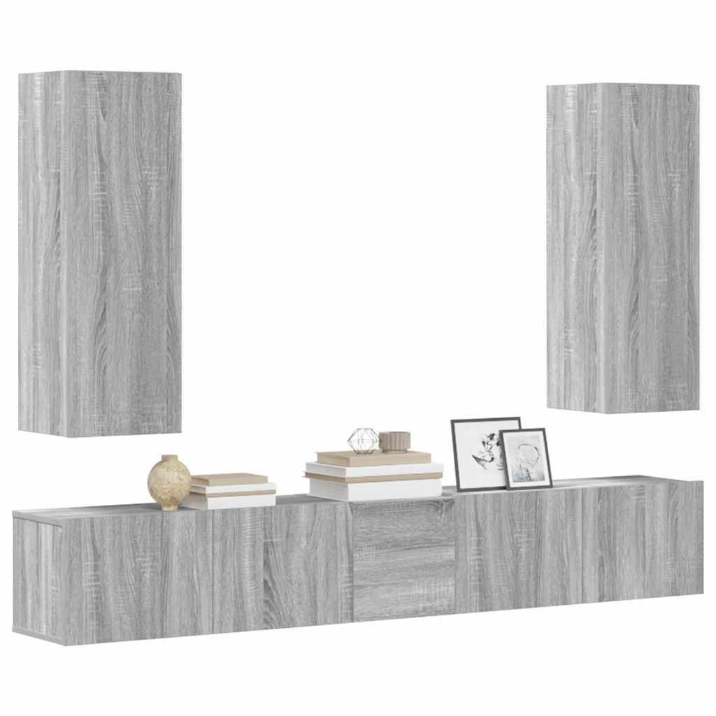 5-tlg. TV-Schrank-Set Weiß Holzwerkstoff