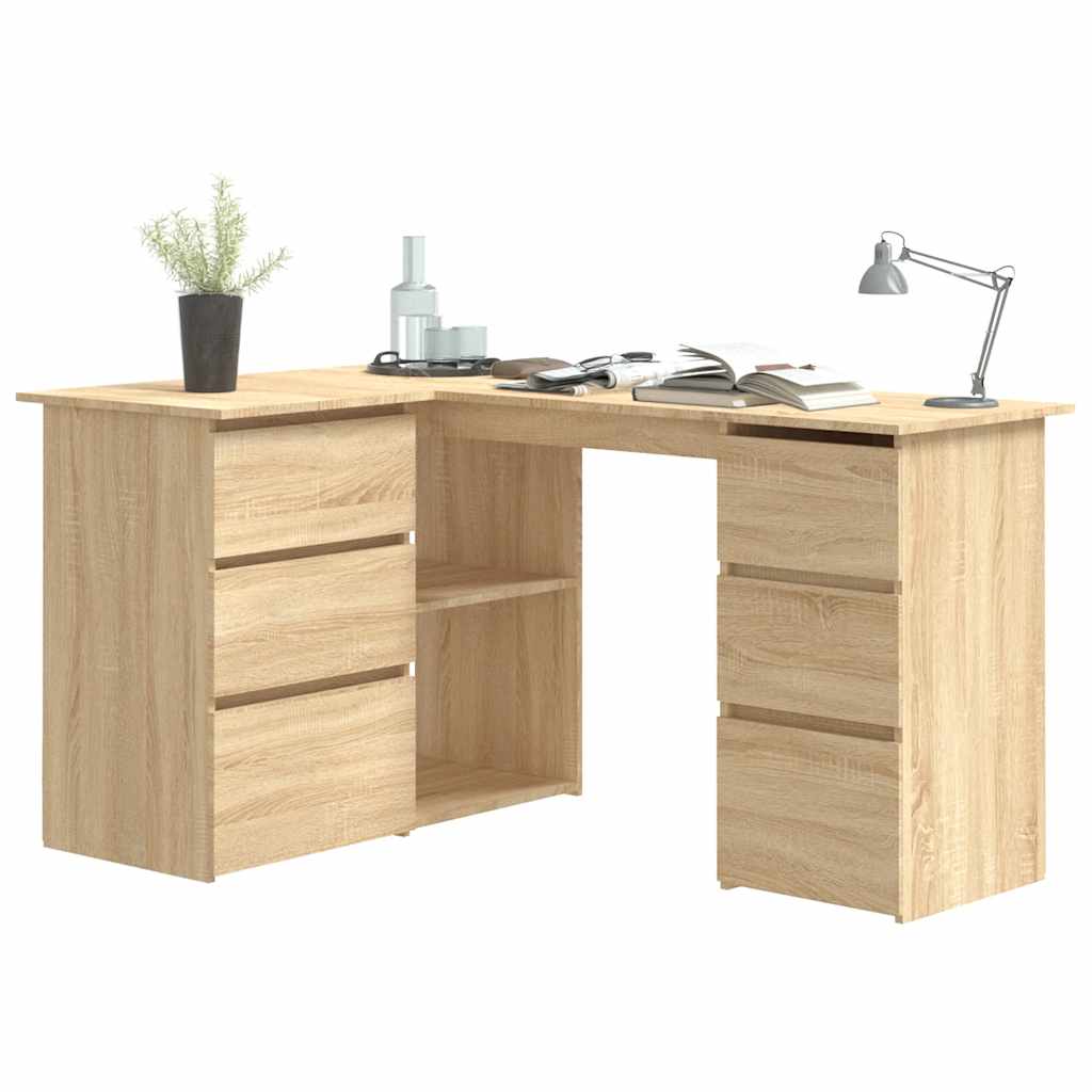 Eckschreibtisch Weiß 145x100x76 cm Holzwerkstoff