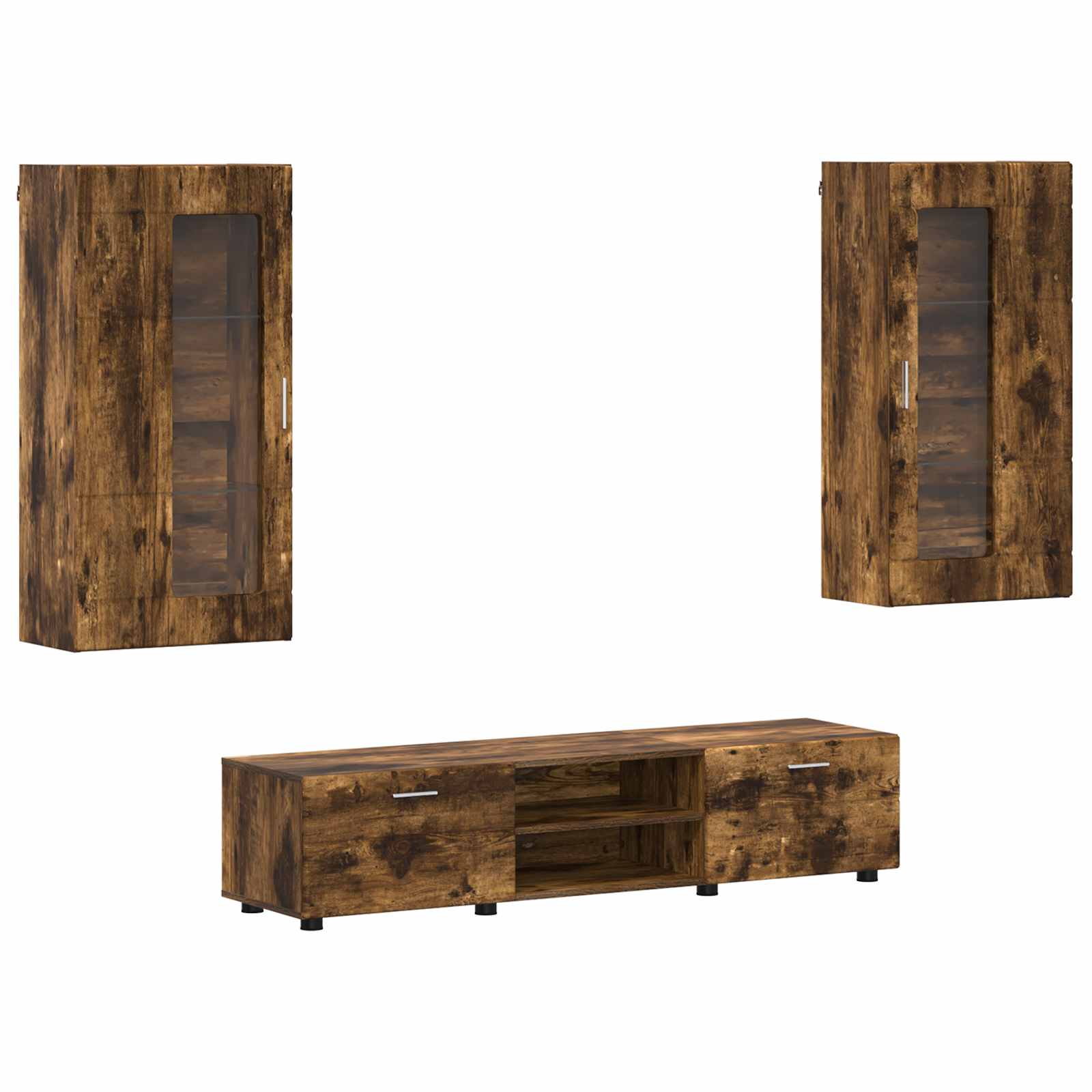 Highboard mit Regal FLORIN Weiß 60 x 35 x 182 cm Holzwerkstoff
