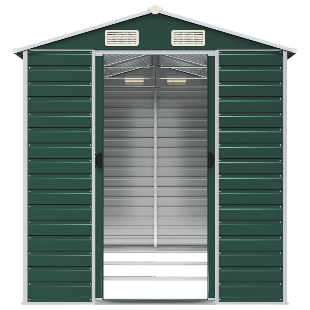 Gerätehaus Grün 191x130x198 cm Verzinkter Stahl