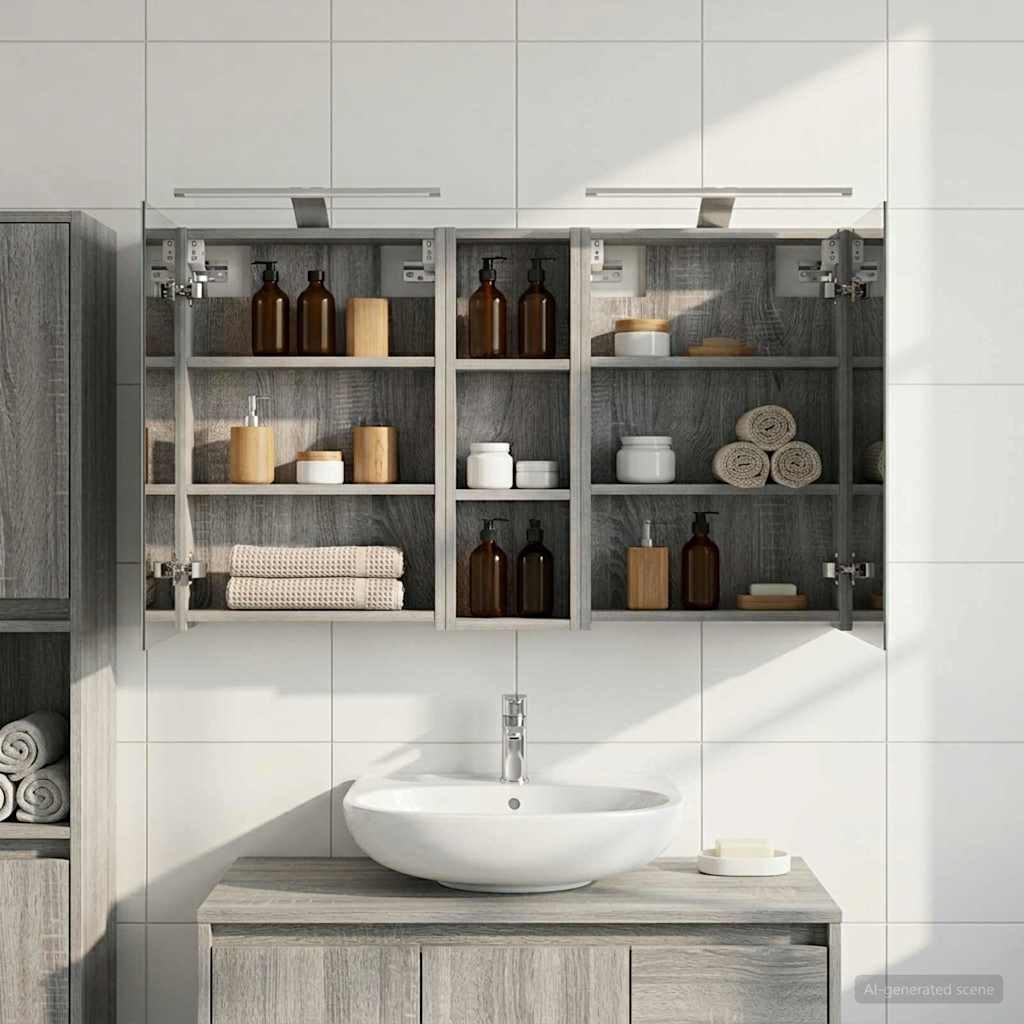 Badezimmerschrank-Set 3 pcs 80 x 10,5 x 50 cm Holzwerkstoff