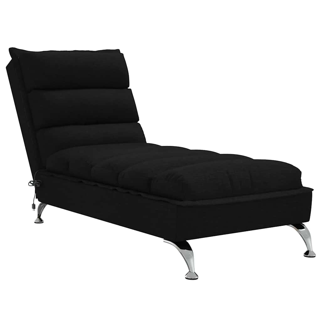 Chaiselongue mit Kissen Hellgrau Stoff