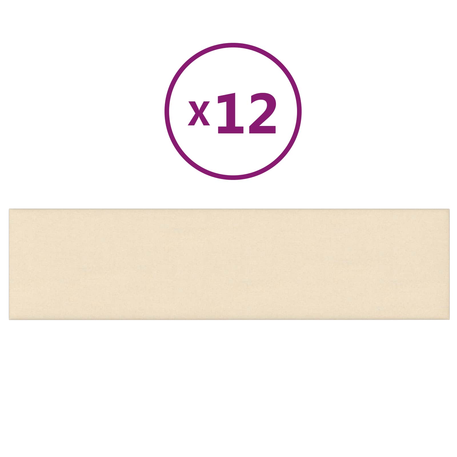 Wandkopfteilen 12 pcs 30 x 15 cm Creme Stoff