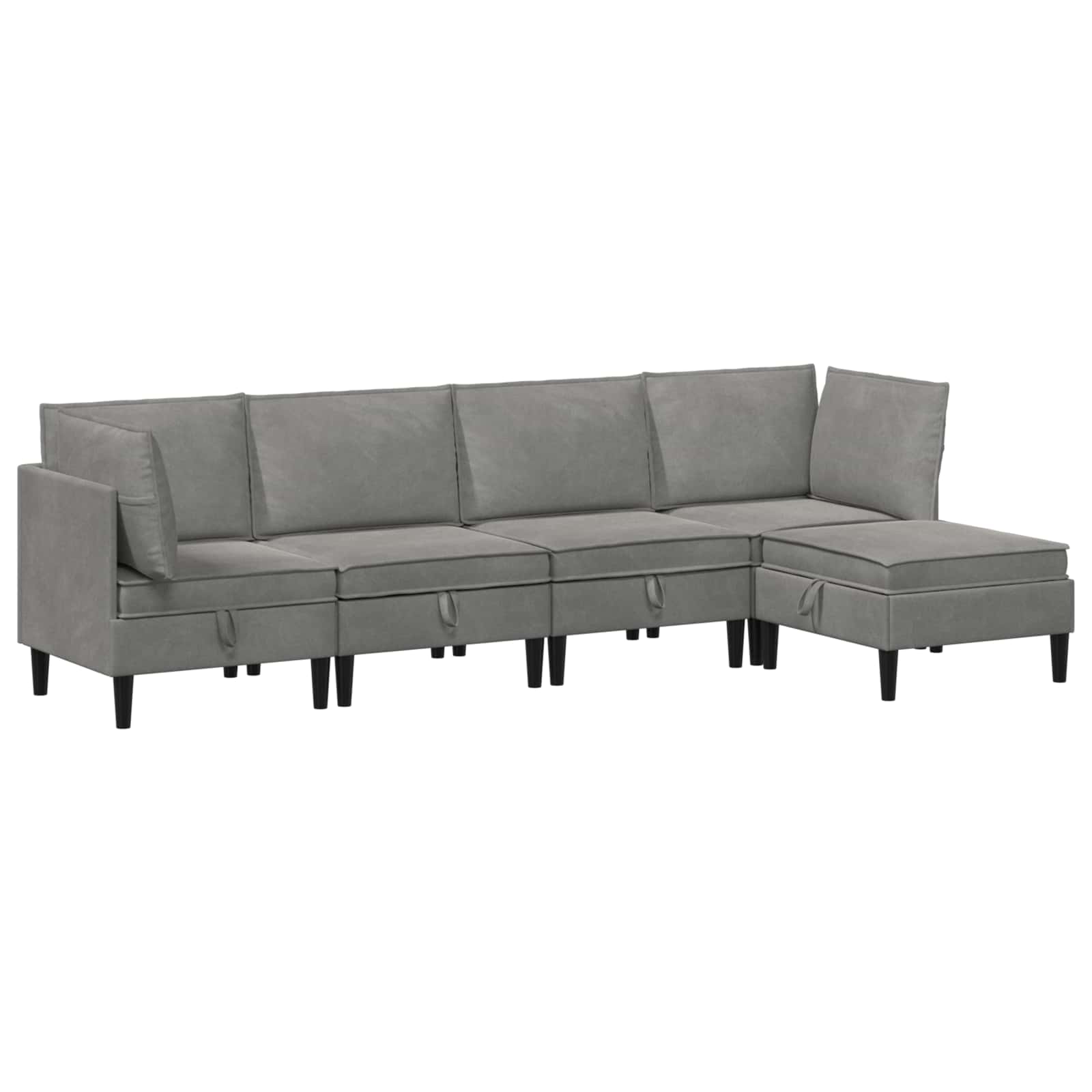 Wohnzimmergarnitur mit Kissen mit Speicher 3 pcs Hellgrau Samt