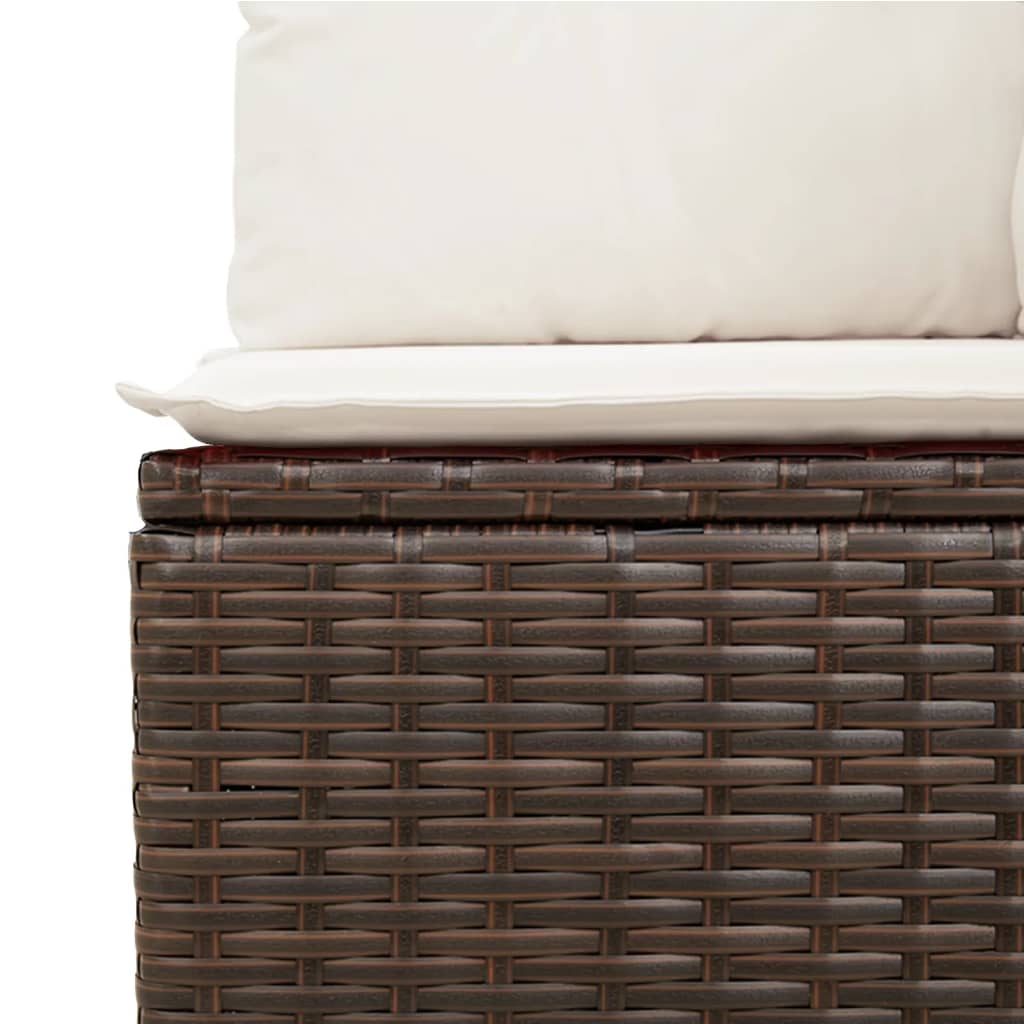 10-tlg. Garten-Sofagarnitur mit Kissen Schwarz Poly Rattan