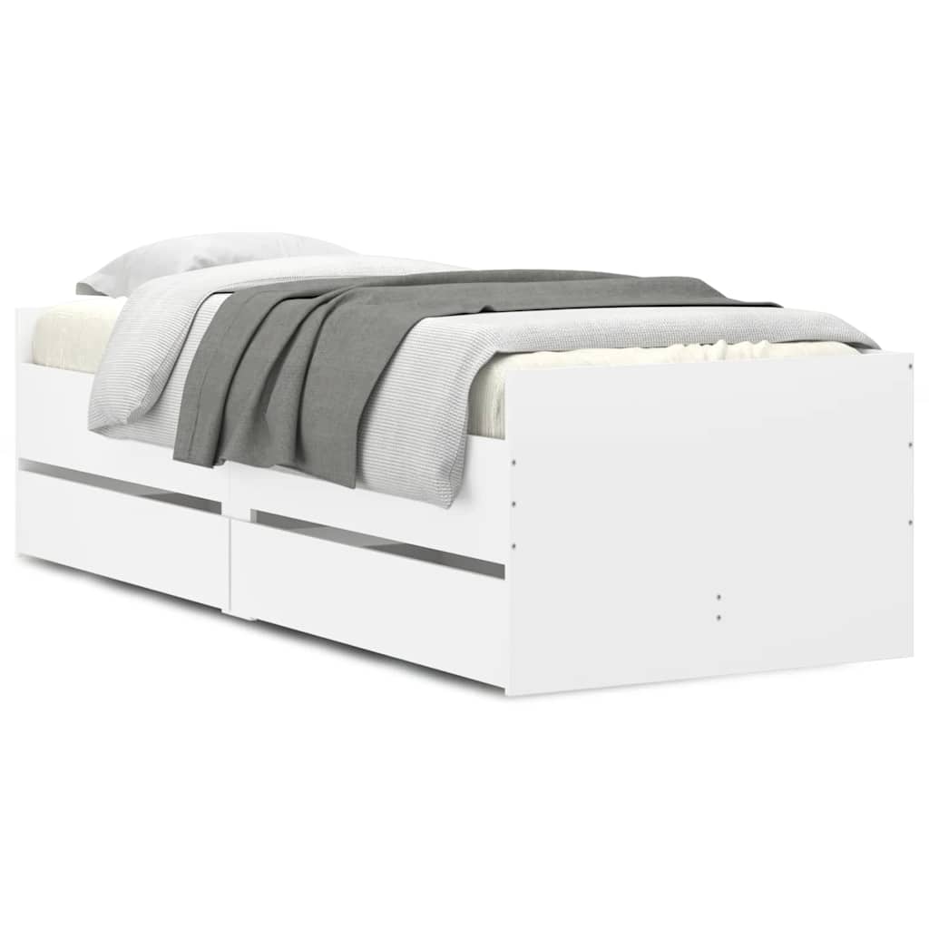 Bett mit Schubladen Braun Eiche-Optik 75x190 cm