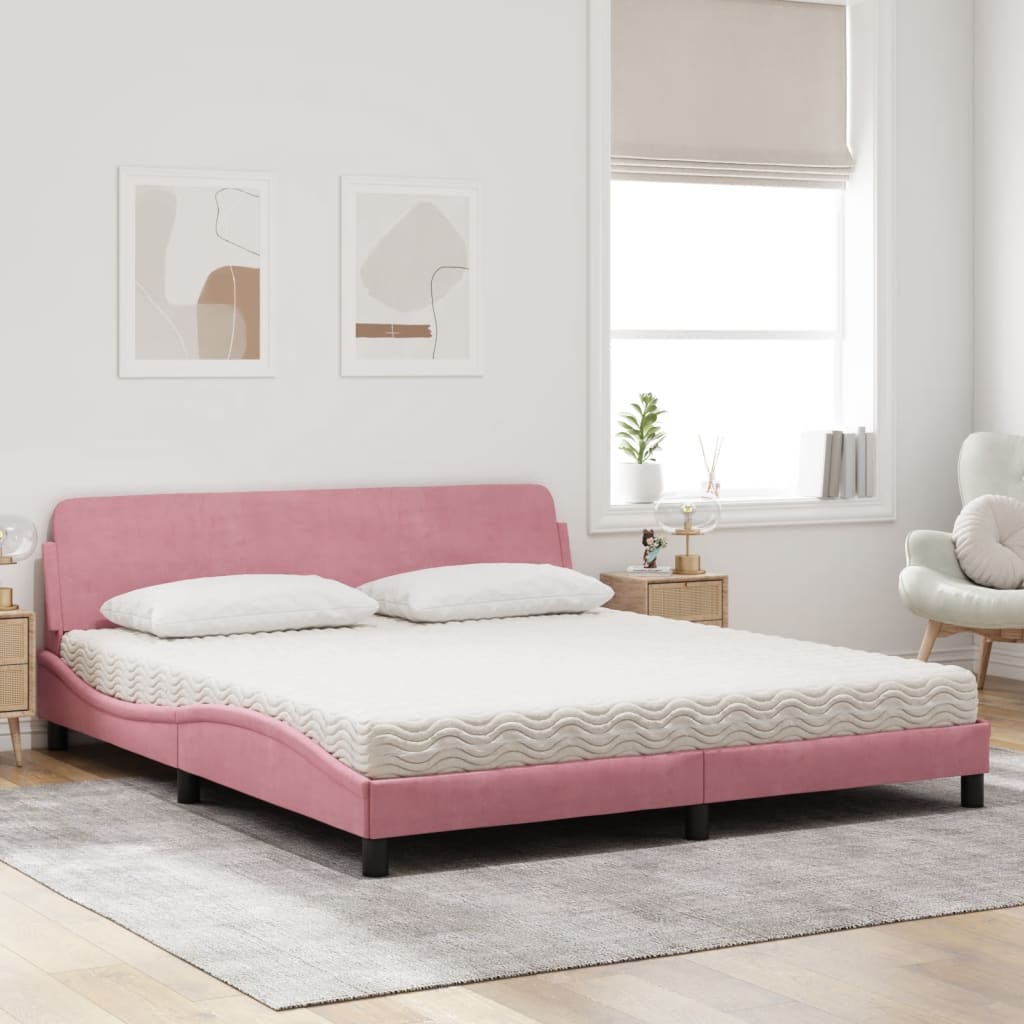 Bett mit Matratze "Dover" Hellgrau 80x200 cm Samt