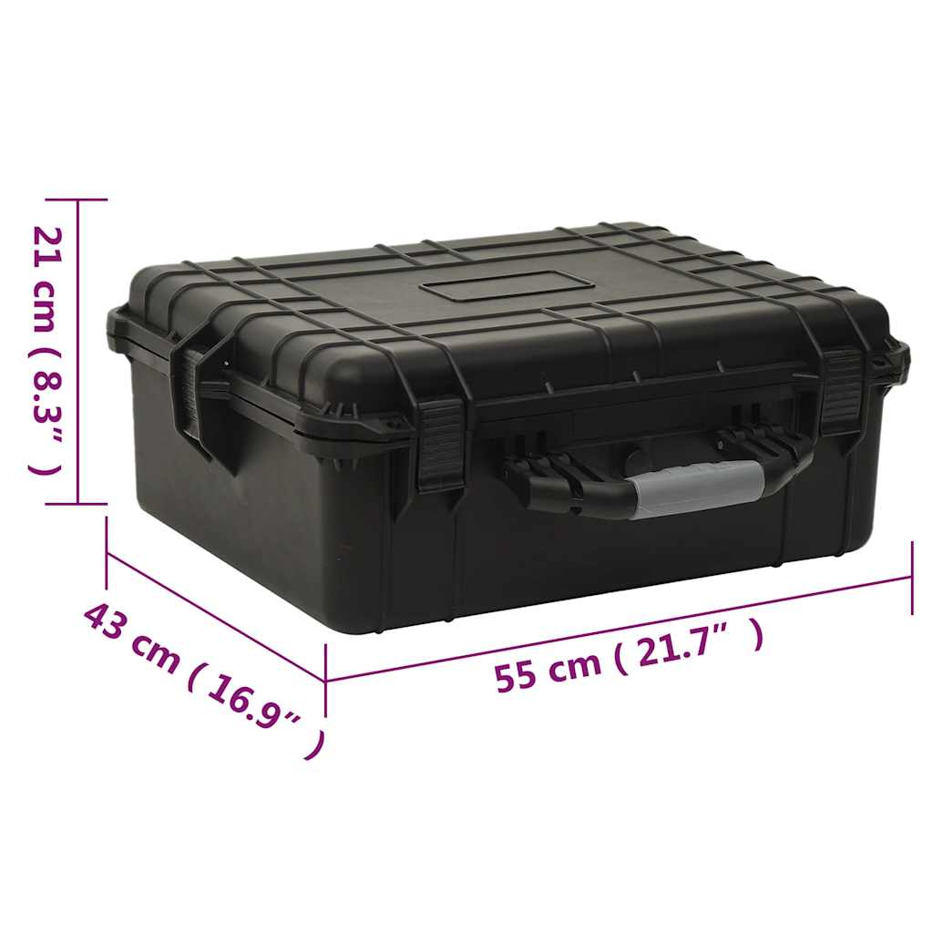 Koffer für Flugreise Tragbar Schwarz 46,5x21,5x17,5 cm PP