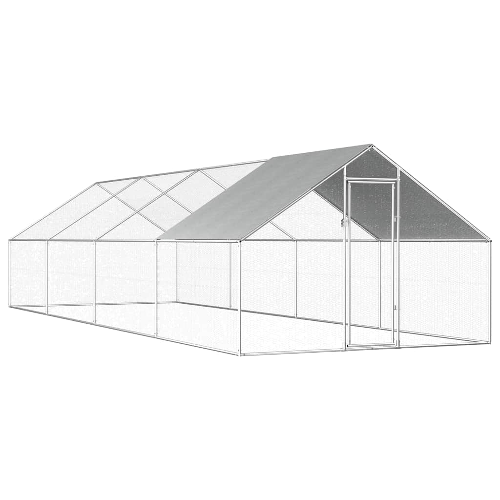 Outdoor-Hühnerkäfig 2,75x2x1,92 m Verzinkter Stahl