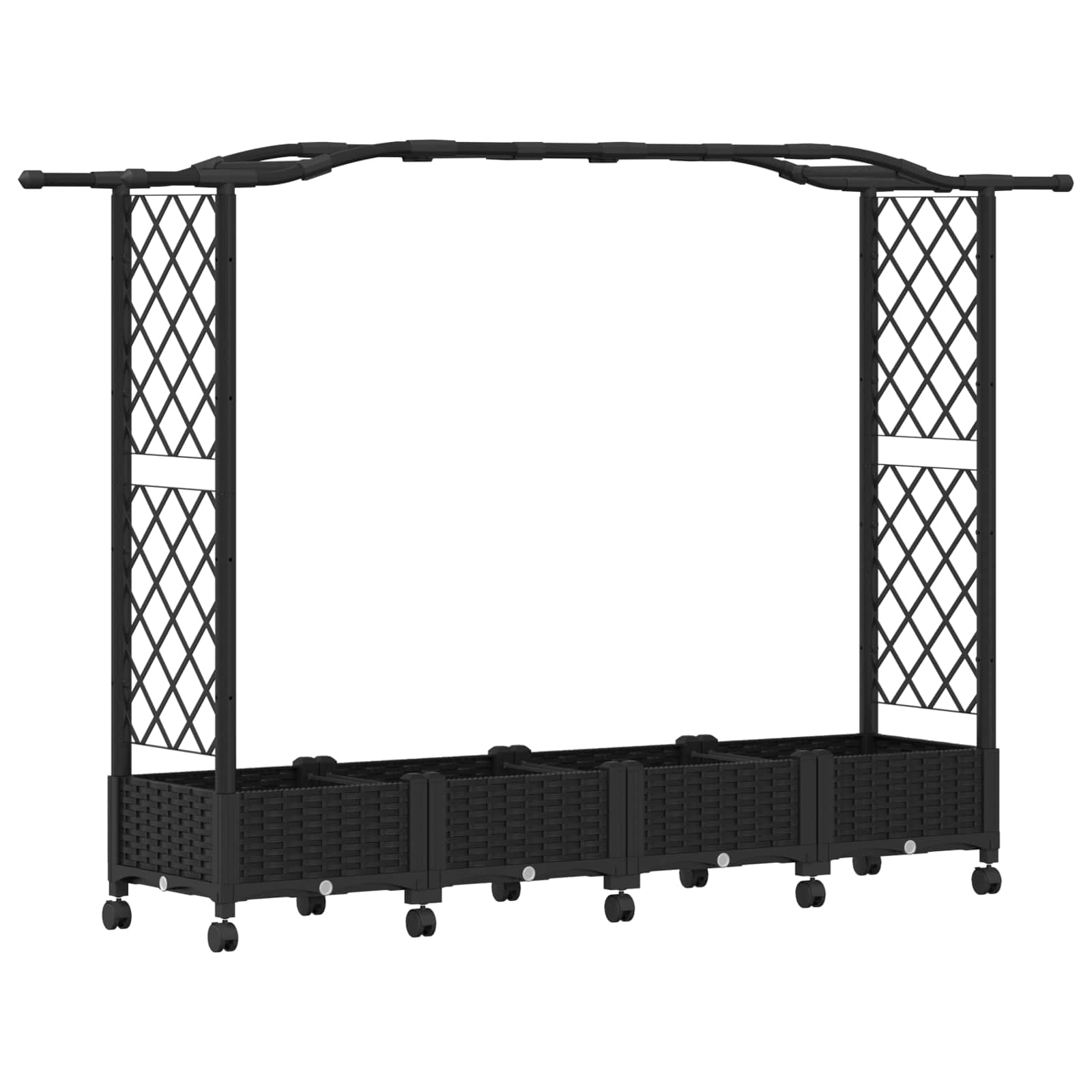 Hochbeet mit Rankgitter und Dach Braun 124 x 40 x 123 cm PP