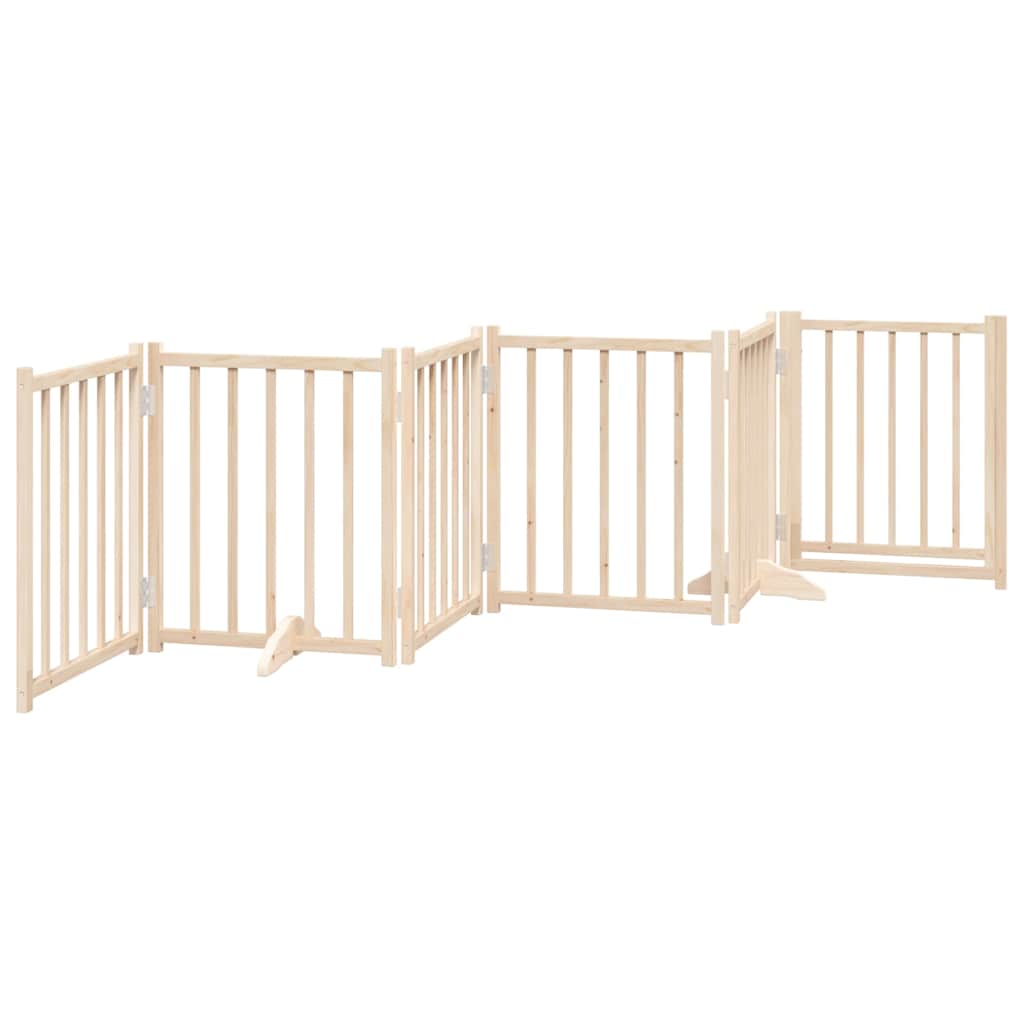 3-tlg. Hundetor Faltbar 150 cm Massivholz Tanne