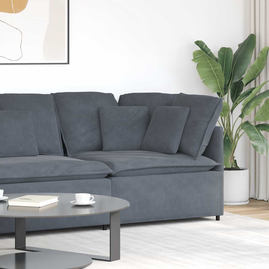 Modulares Sofa Endmodul mit Armlehne Kissen Blau 100 cm