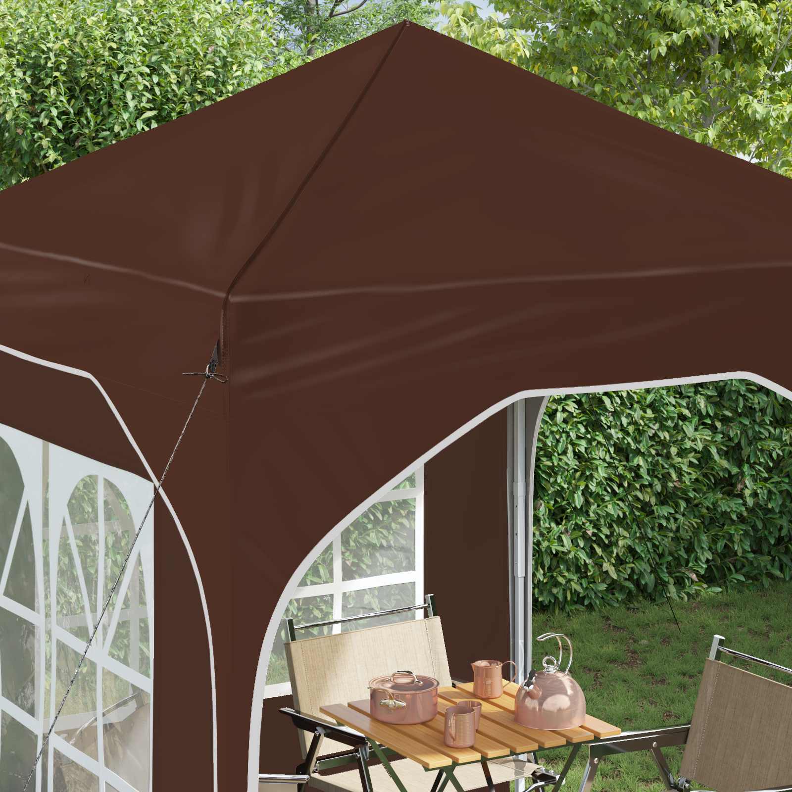 Pop-up Partyzelt 194 x 194 x 245 cm Creme