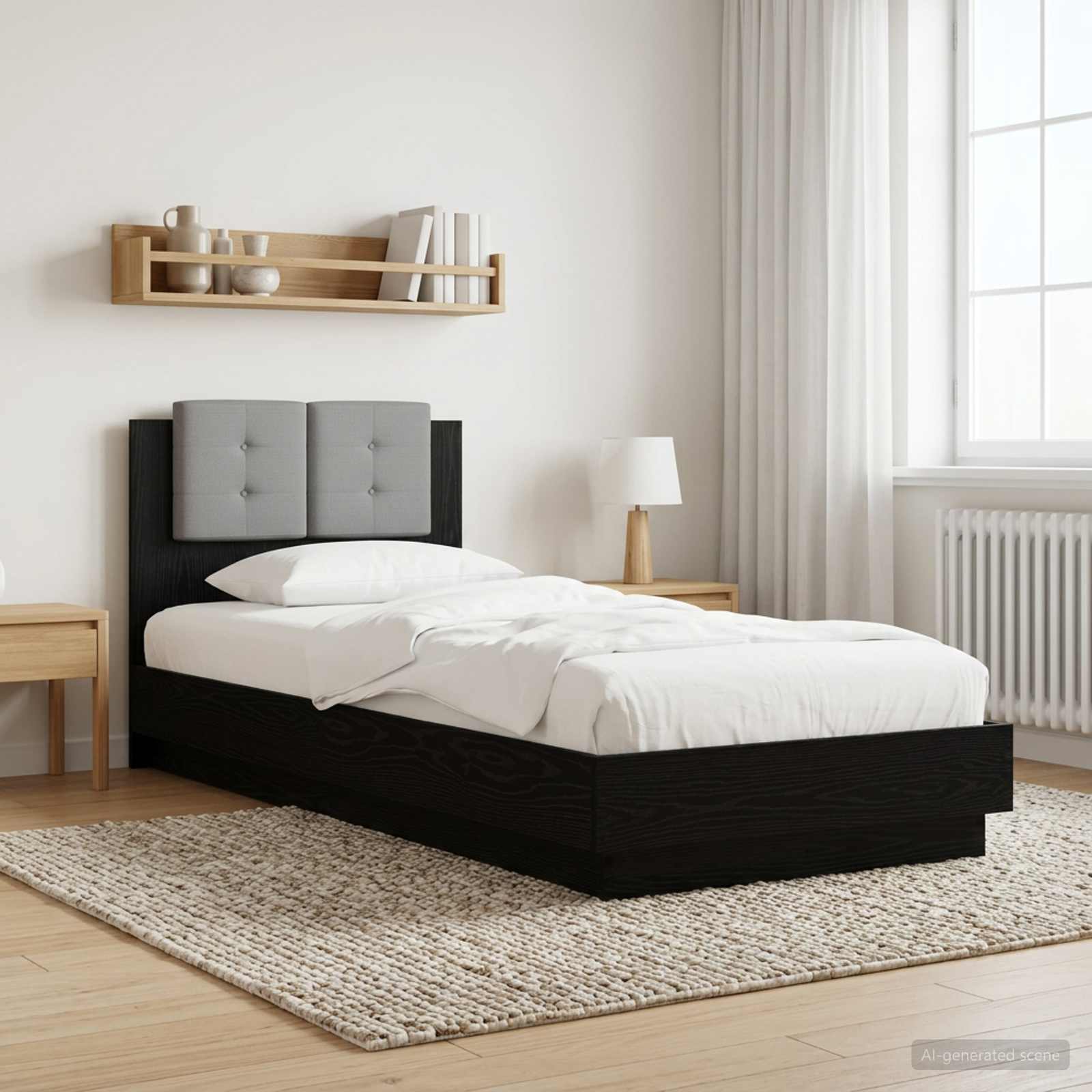 Bettgestell mit Kopfteil Grau Sonoma 180x200 cm Holzwerkstoff