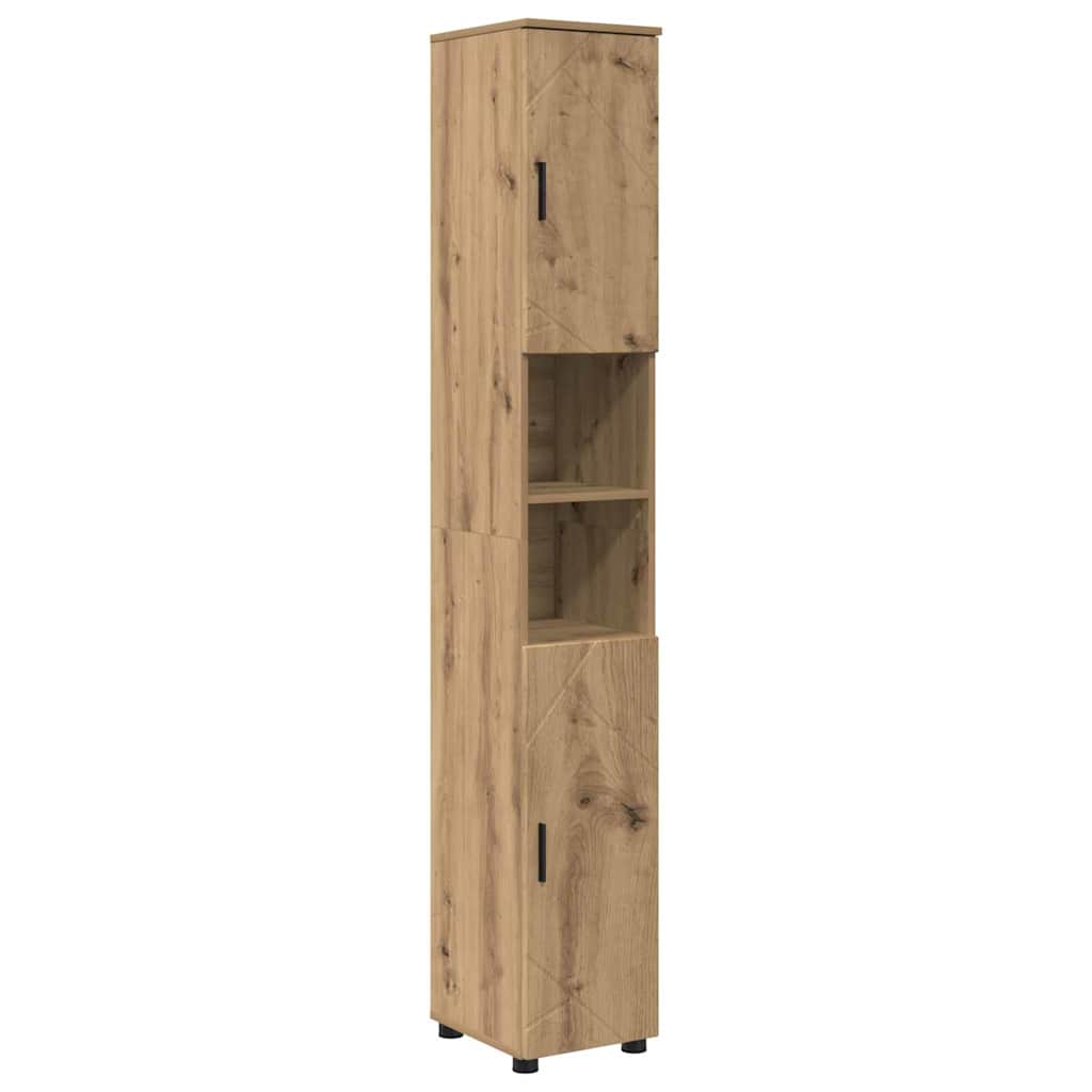 Badezimmermöbel-Set mit Tür 4 pcs Weiß Holzwerkstoff & Metall