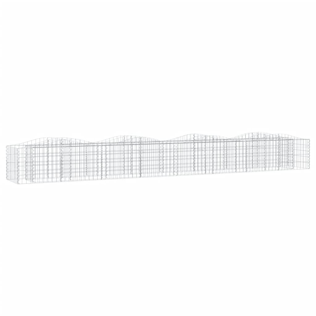 Gabionen-Hochbeet mit Hochbogen 200x50x50 cm Verzinktes Eisen