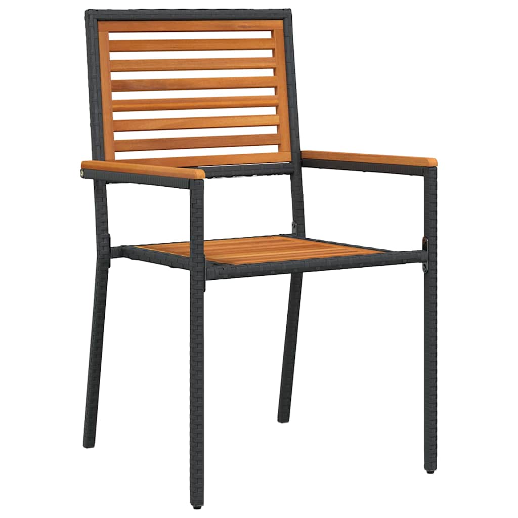 Garten Stapelstühle 4 pcs Braun und Schwarz 54 x 56 x 90 cm
