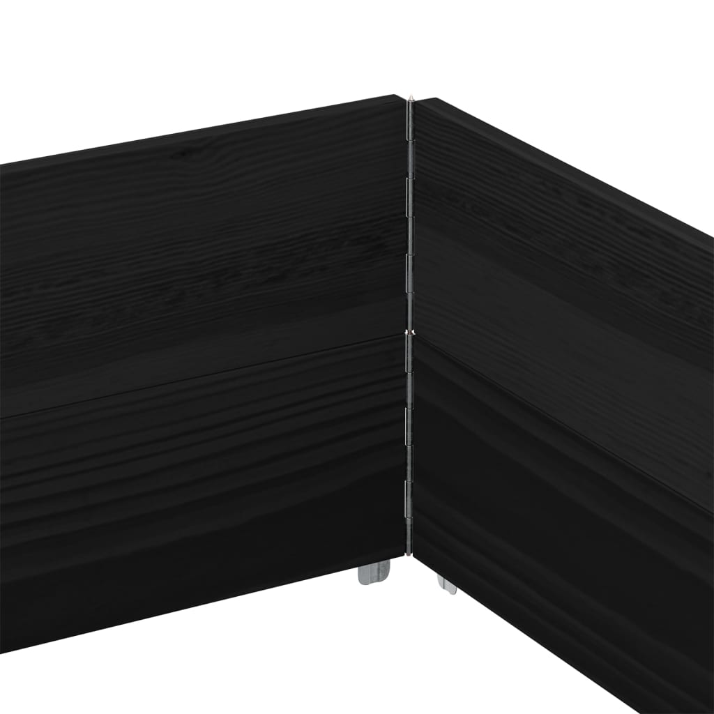 Paletten-Aufsatzrahmen Schwarz 80x60 cm Massivholz Kiefer