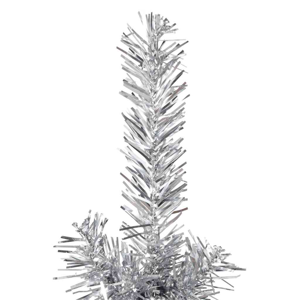 Künstlicher Halb-Weihnachtsbaum mit Ständer Schlank Weiß 180 cm