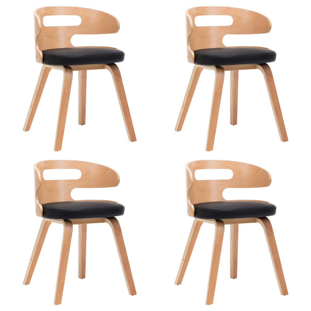 Esszimmerstühle 4 Stk. Braun Bugholz und Kunstleder