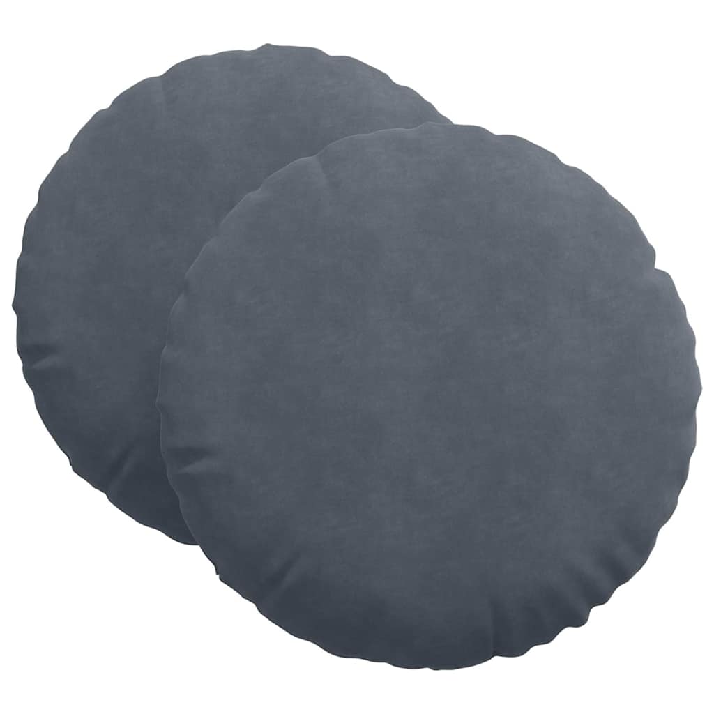 Sitzkissen 2 pcs Blau Ø30 x 13 cm Samt