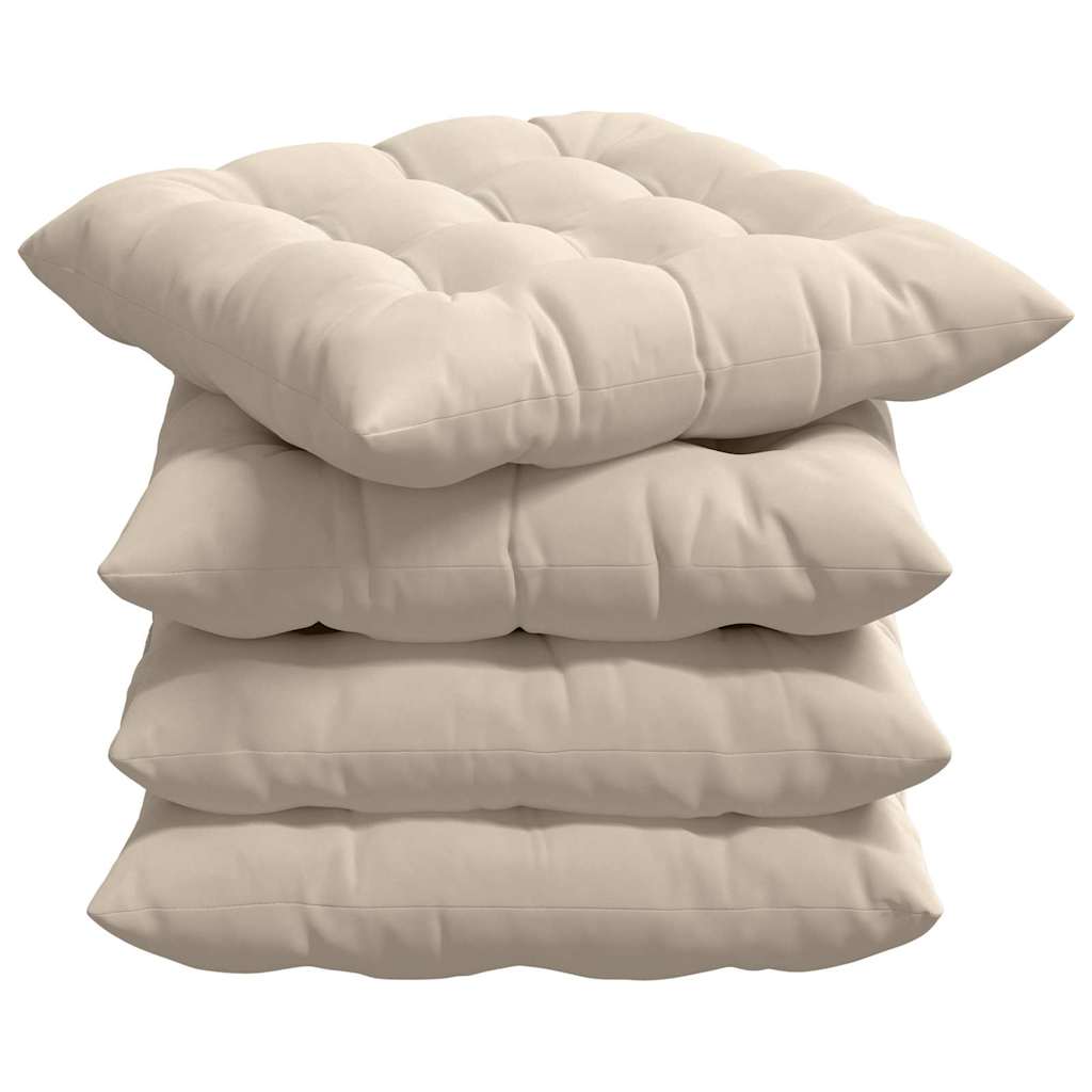 Sitzkissen 4 Stück Taupe 40 x 40 x 6 cm Mikrofaser