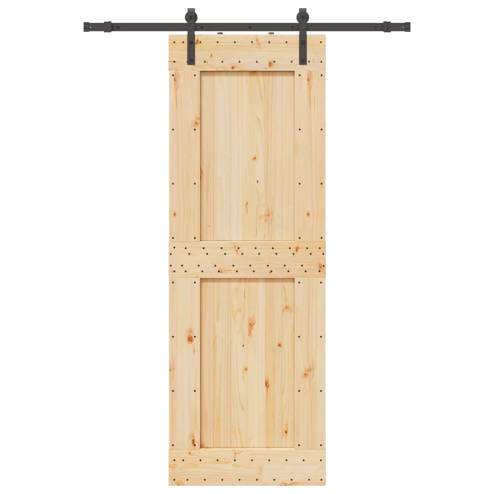 Schiebetür NARVIK Natürlich und Schwarz 70 x 210 cm (152,5 cm)