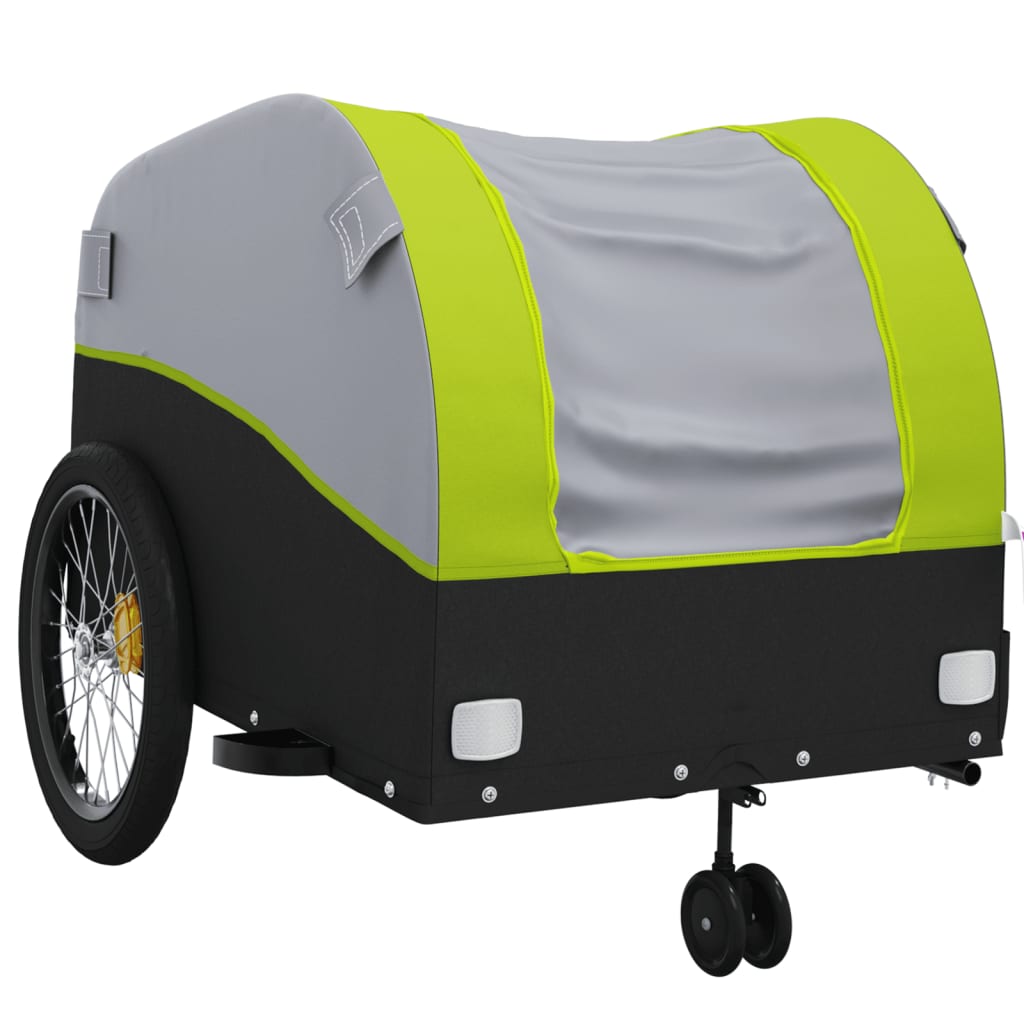 Fahrradanhänger Schwarz und Orange 30 kg Eisen
